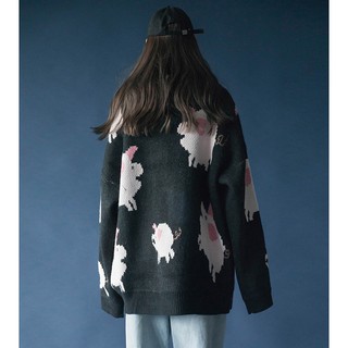 Áo len heo hồng vintage oversized