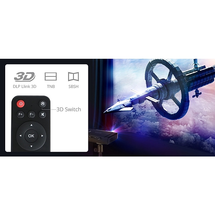 Máy chiếu mini thông minh Byintek UFO R15, kết nối điện thoại, hỗ trợ xem 3D
