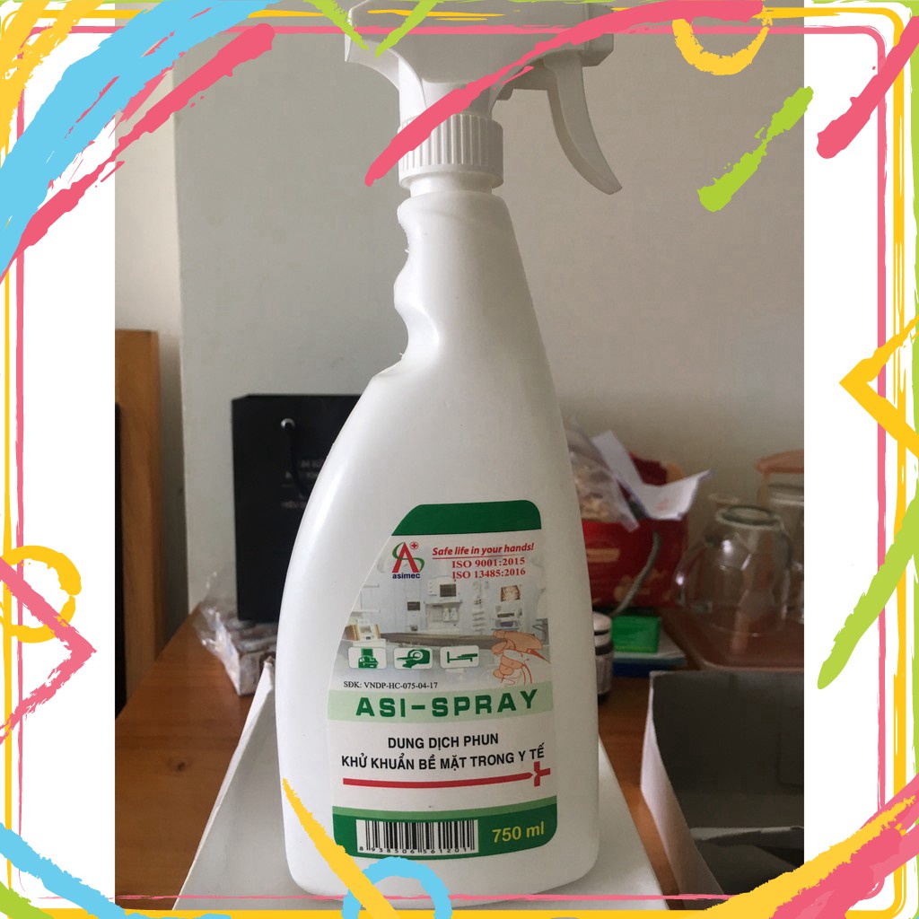 ASI-SPRAY: Dung dịch phun khử khuẩn bề mặt trong y tế chai 750ml