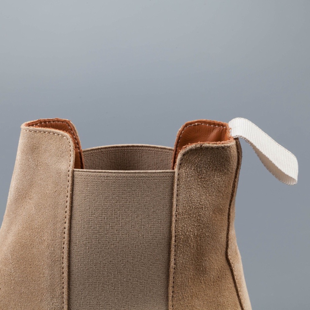 Giày nam Chelsea boots màu tan thời trang chất liệu da lộn đế cao su đúc | BigBuy360 - bigbuy360.vn