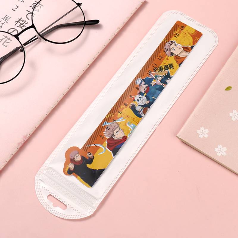 Thước Nhựa Hình Gợn Sóng Anime Jujutsu Kaisen Itadori Yuuji Gojou Satoru Fushiguro Megumi Kugisaki Nobara 15cm