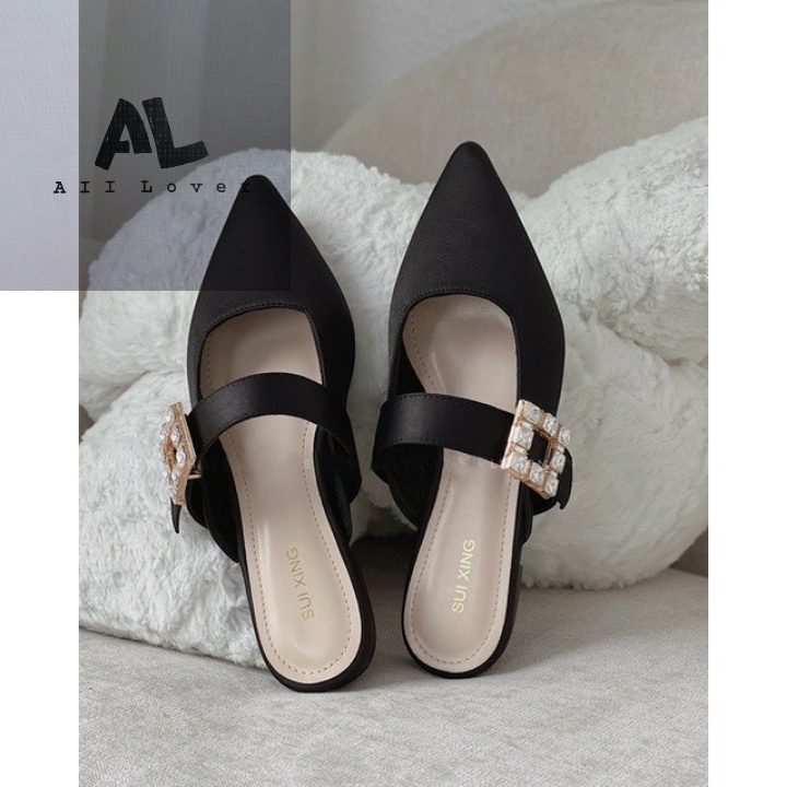 SỤC NỮ ALI LOVER - DÉP NỮ THỜI TRANG BÍT MŨI NHỌN Ô VUÔNG ĐÁ XINH XẮN HIỆN ĐẠI ĐẾ THẤP - AD220961