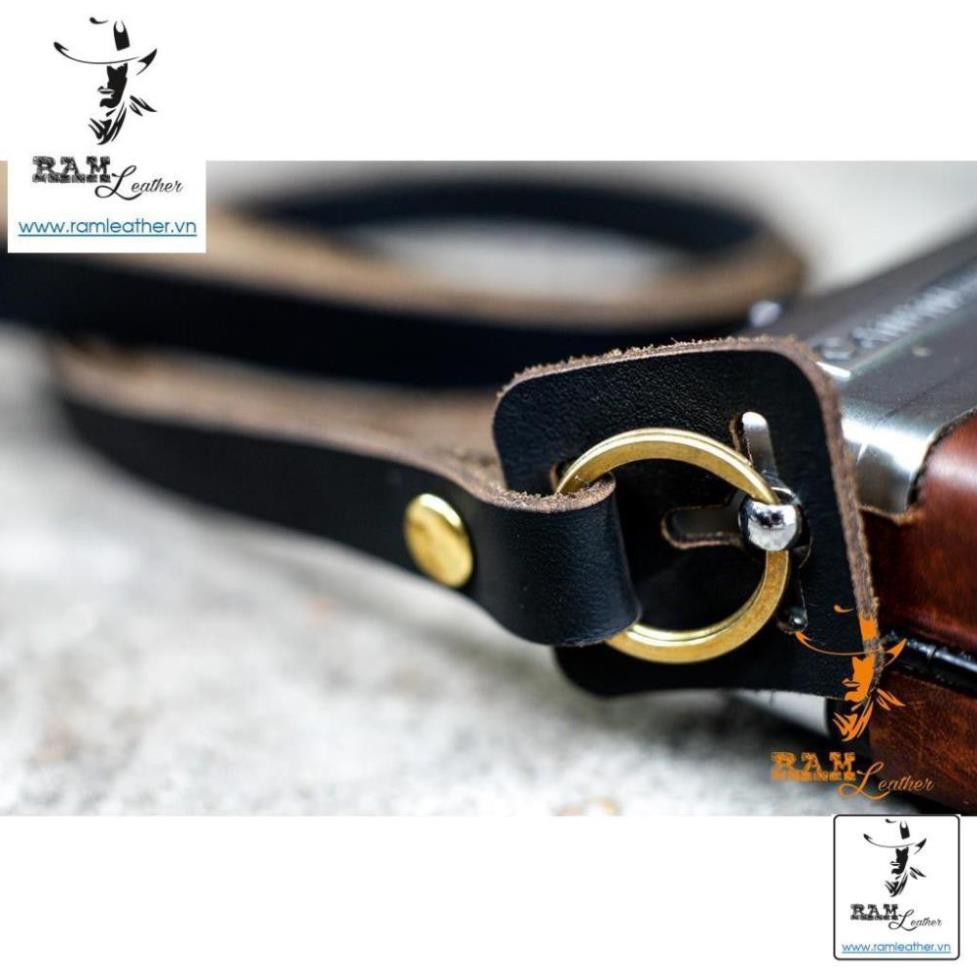 DÂY MÁY ẢNH DA BÒ ĐEN MỘC MẠC VINTAGE – RAM A2 BLACK ,