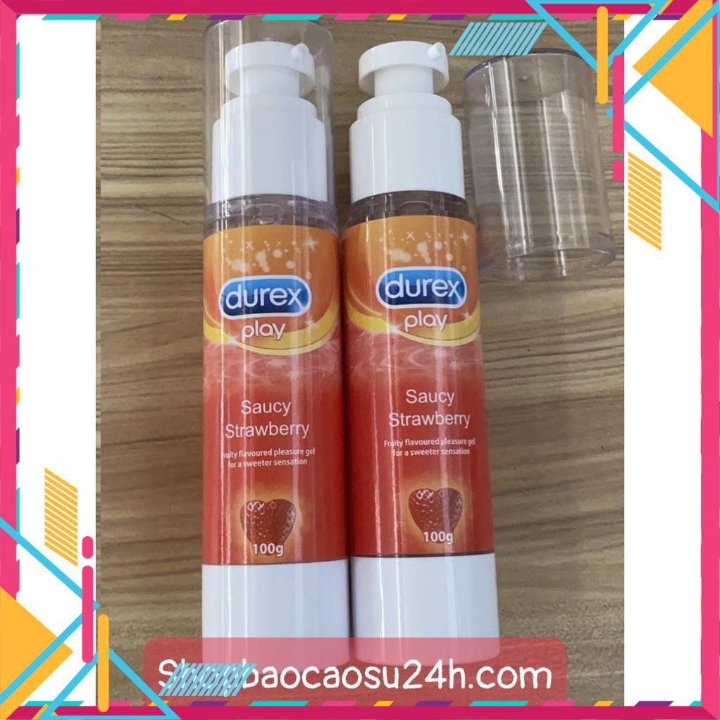 [mai đào]Gel Bôi Trơn Hương Dâu Tăng Độ Ấm Tự Nhiên Durex Saucy Strawb giao hàng kín đáo che tên sản phẩm -An An