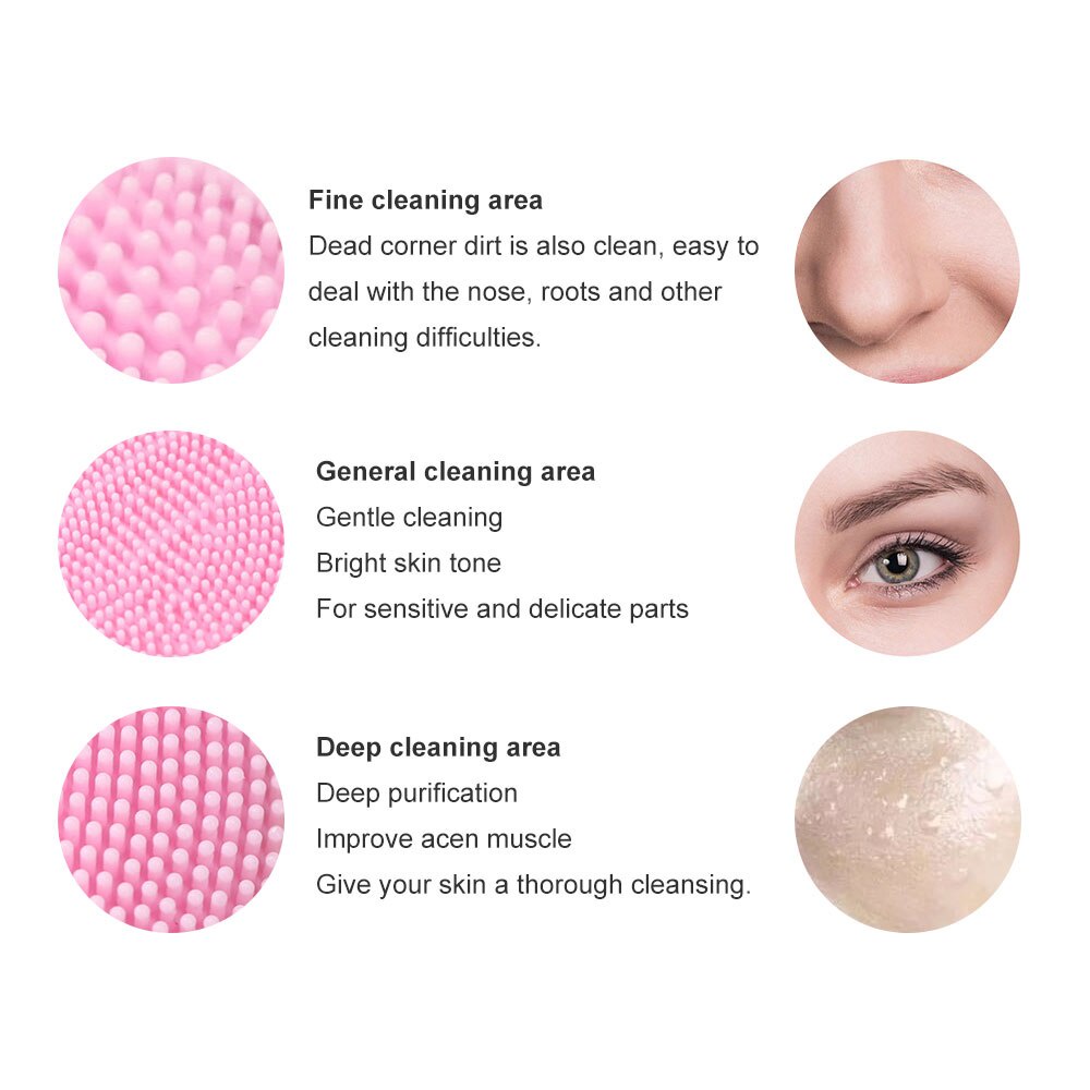 Máy Rửa Mặt Bằng Sóng Siêu Âm Mini Bằng Silicone Chất Lượng Cao
