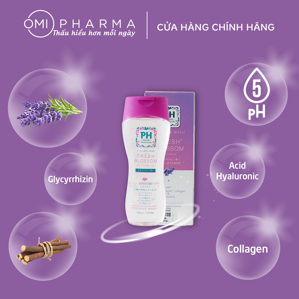 Dung Dịch Vệ Sinh Hoàn Toàn Tự Nhiên PH Care PH Japan Premium Fresh Blossom Hương Hoa Nhật Bản (150ml)