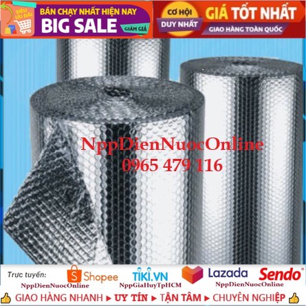 Tấm Cách Nhiệt Túi Khí 2 Mặt Nhôm Khổ Rộng1m55, Cách Nhiệt Mái Tôn P2 Loại 2 Lớp Bạc Khổ 1.55m Giá Sỉ Npp.