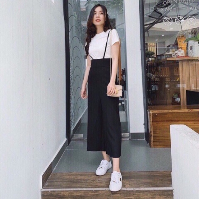 Sét yếm áo croptop quần ống rộng kèm ảnh thật chất umi mềm mại