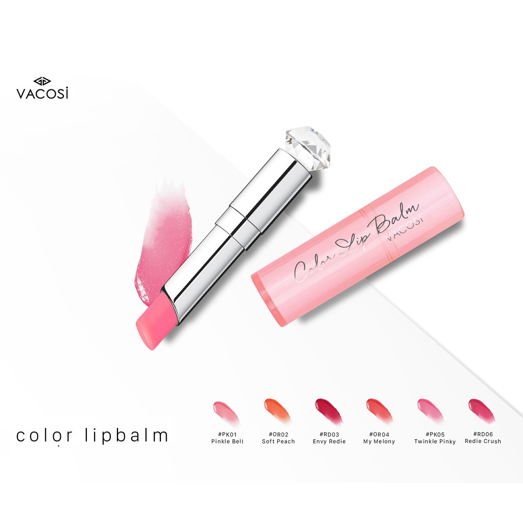 Son Dưỡng Có Màu Vacosi Natural Color Lip Balm 3g