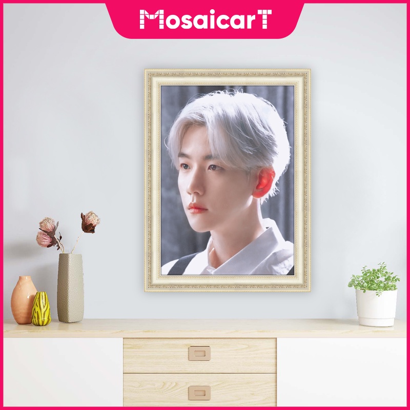 Bộ Tranh Đính Đá 5D Tự Làm Hình Nhóm Nhạc EXO Kích Thước 30x40cm / 40x50cm