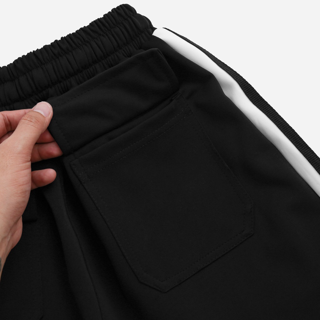 Quần short thun BASIC DA CÁ ngắn unisex nam nữ màu đen