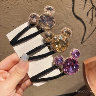 Kẹp tóc nữ thiết kế chuột Mickey đính đá nhiều màu sắc thời trang