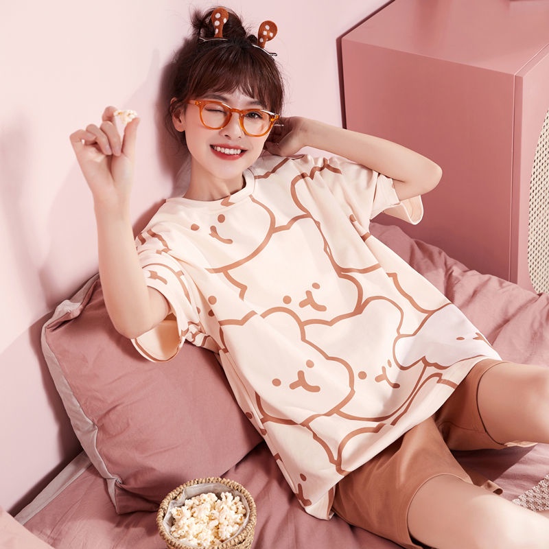 ❤️❤️Bộ đồ ngủ ngắn dáng rộng kiểu Hàn Quốc dễ thương thời trang mùa hè cho nữ | BigBuy360 - bigbuy360.vn