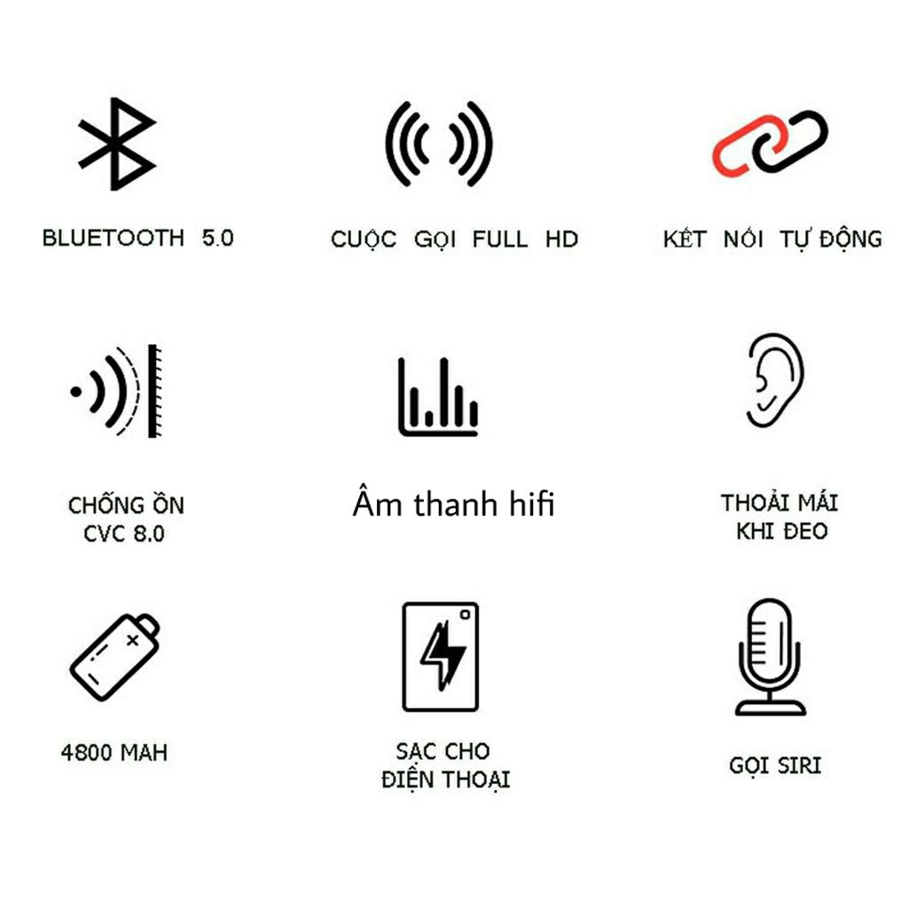 Tai Nghe Bluetooth 5.0 Amoi F270 PRO TWS NÚT BẤM - Cốc Sạc Kiêm Sạc Dự Phòng Cho Điện Thoại Chống Nước IPX5