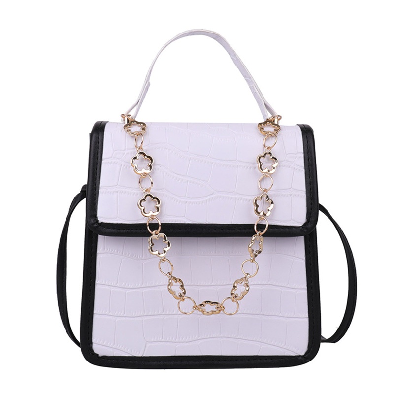 Túi Xách Da PU Vân Đá Phối Dây Xích Thanh Lịch Cho Nữ