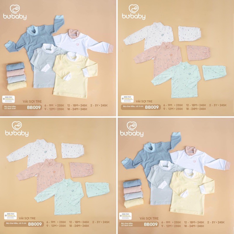 Bộ dài tay chui đầu cổ 3cm sợi tre BU