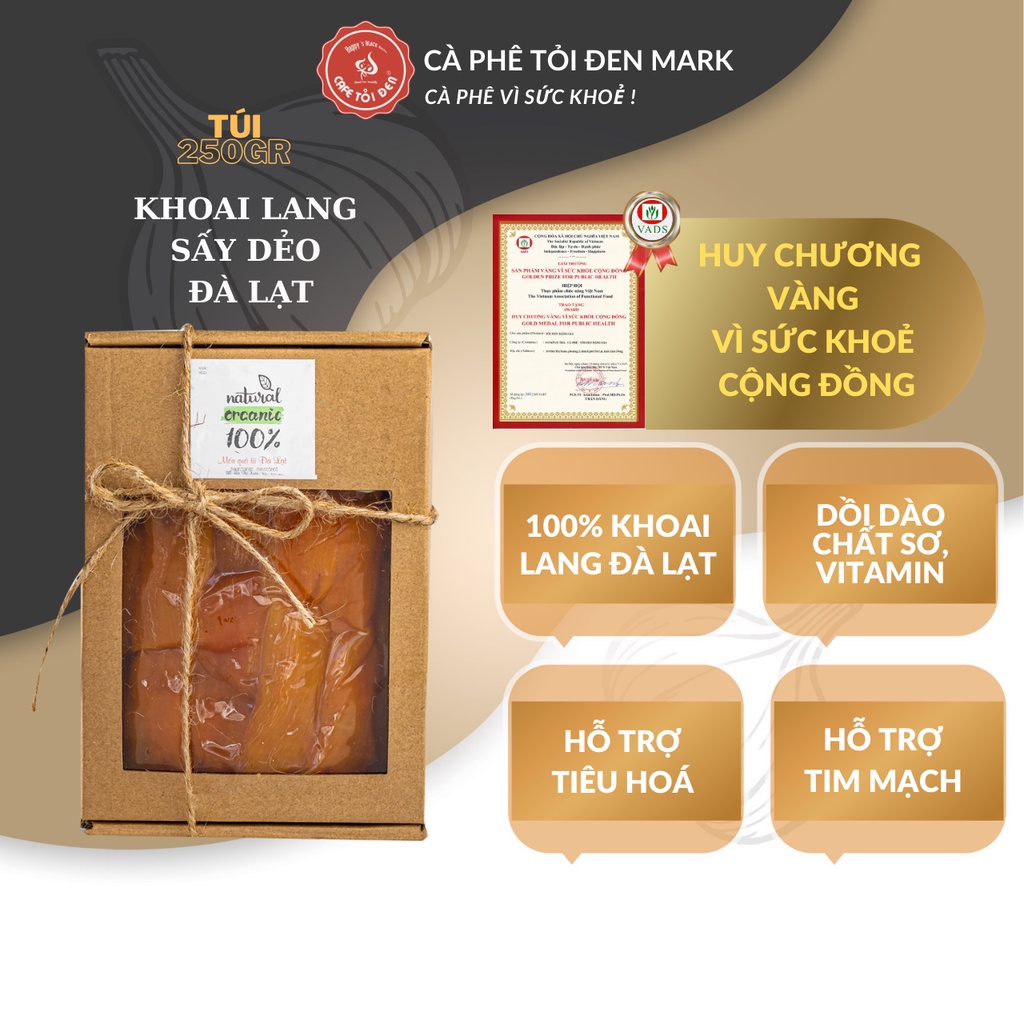 Khoai Lang Mật Đà Lạt sấy Dẻo 250gr, Không Đường, Thơm Ngon, Mềm, Ngọt Tự Nhiên, - Eat Healthy
