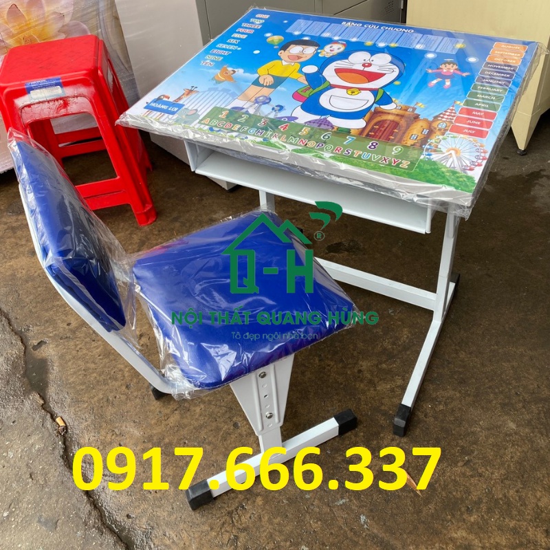 BỘ BÀN HỌC SINH CHÂN SẮT DORAEMON DÀNH CHO BÉ HỌC TẠI NHÀ