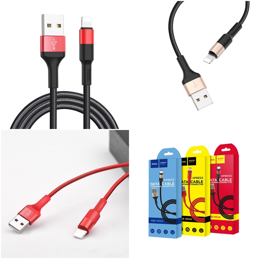 [Thoto Shop] Cáp sạc đa năng 3 đầu HOCO X26 Xpress dây bện dù siêu bền USB to Lightning Micro Type-C - Hàng chính hãng