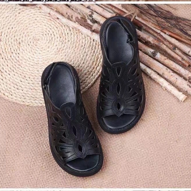 Xăng đan Đế Xuồng Dày Dặn Đục Lỗ Chống Thấm Nước Phong Cách Dân Tộc Cổ Điển Thời Trang Mùa Hè Hàng Mới 2022 Dành Cho Bạn Nữ
