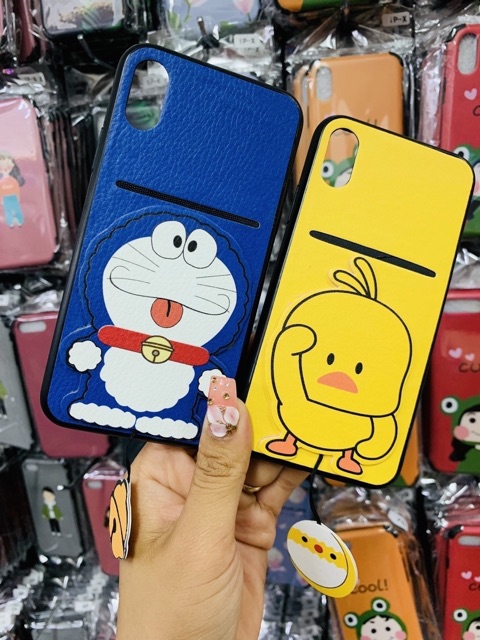 Ốp Lưng Hình Vịt - Shin - Ếch - Doremon kèm ví cute Ip6/6+/7+/8+/x/xs/xsmax