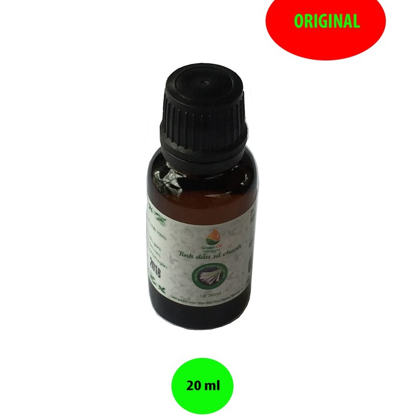 [ KHUYẾN MÃI ] Tinh dầu sả chanh nguyên chất GreenOil - 10ml, xông hương, đuổi muỗi, kiến ba khoang