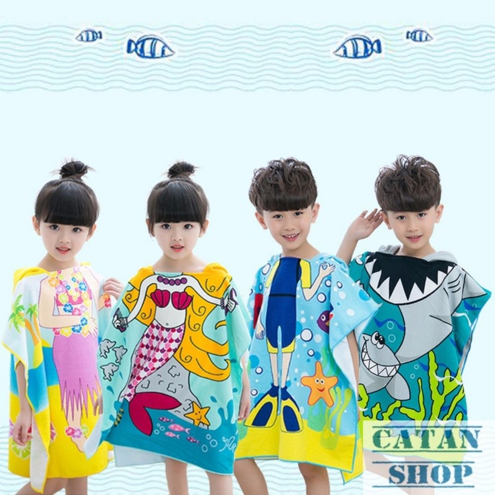 KHĂN CHOÀNG, ÁO CHOÀNG TẮM BIỂN, ĐI BƠI BÉ TRAI /BÉ GÁI CUTE HOẠT HÌNH XINH XẮN DỄ THƯƠNG - BB14-ACTB