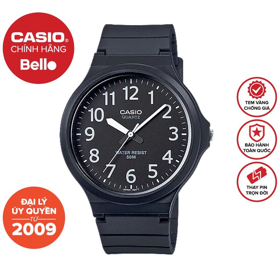 Đồng hồ dây nhựa Casio Nam MW-240 chính hãng bảo hành 1 năm Pin trọn đời