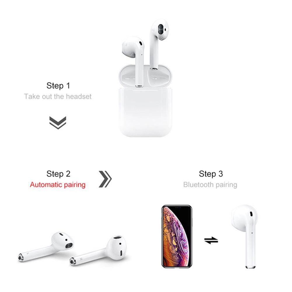 Tai nghe nhét tai i12 TWS mini không dây Bluetooth 5.0 điều khiển chạm kèm hộp sạc