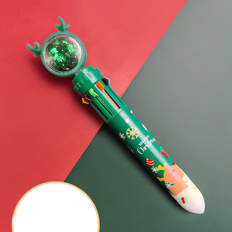 Bút Bi Bấm in Hình Ông Già Noel 0.5 Nhiều Màu Sắc