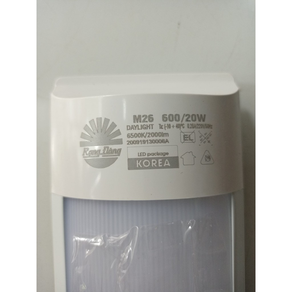 RẠNG ĐÔNG, BH 2 năm, Bộ đèn Led bán nguyệt Mica M26 0.3m 9W, 0.6m 20W, 1m2 40W hàng Việt Nam - Chất lượng cao