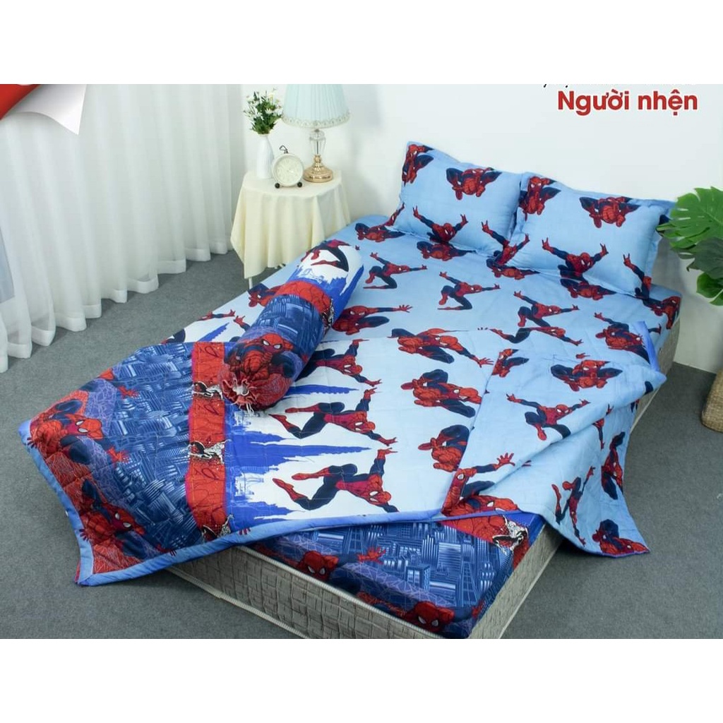 Bộ chăn hè ga gối 1m8x2m kèm vỏ gối ôm set 5 món-thoải mái chọn mẫu-mẫu cúc họa mi xanh