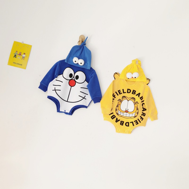 Áo liền quần tay dài hoạ tiết hoạt hình phong cách Hàn Quốc thời trang cho bé