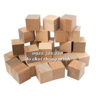 bộ 100 khối gỗ mộc 2.5cm