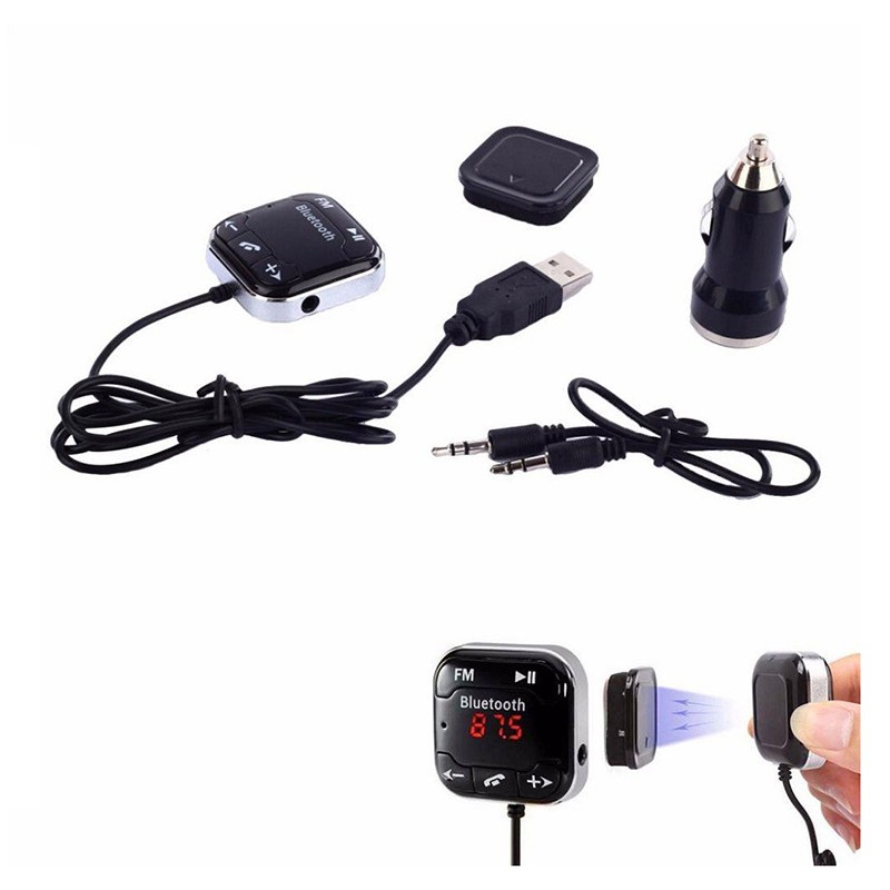 Car Wireless Bluetooth FM Transmitter Kit MP3 Player Black