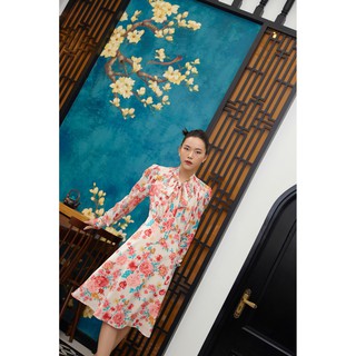 Đầm Hoa Buộc Nơ Cổ EDINI - D1340