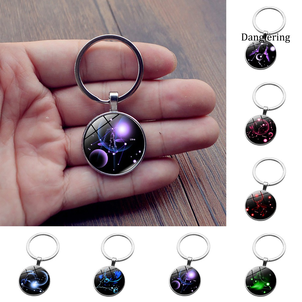 Móc Khoá Tròn In Hình 12 Cung Hoàng Đạo