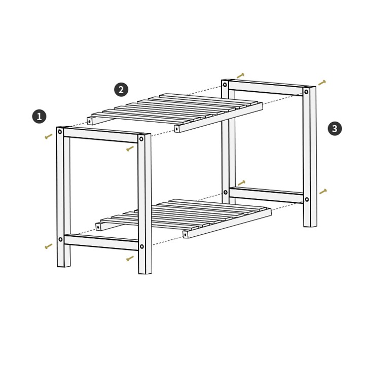 Kệ pallet 2 tầng đa năng gỗ tự nhiêu Posa - Size 50 cm