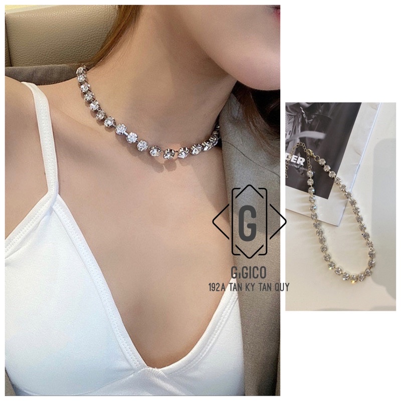 Vòng cổ Choker Đá body chain dài 4 in 1