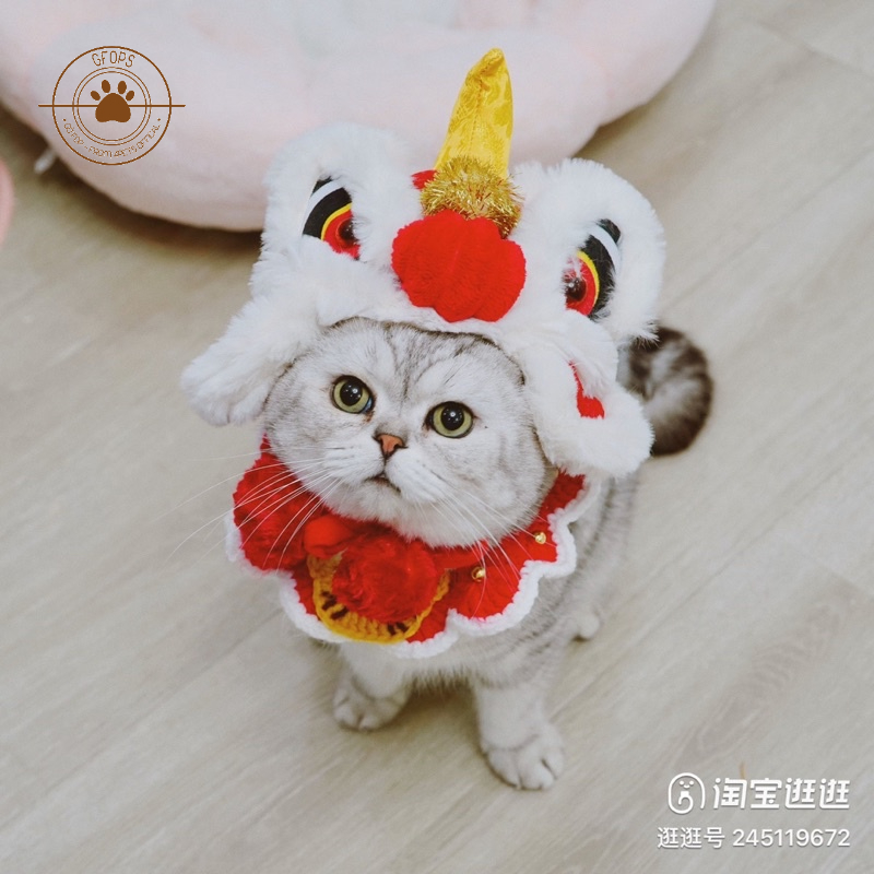[Rẻ vô địch] Mũ lân chơi Tết cho chó mèo - 4pets official