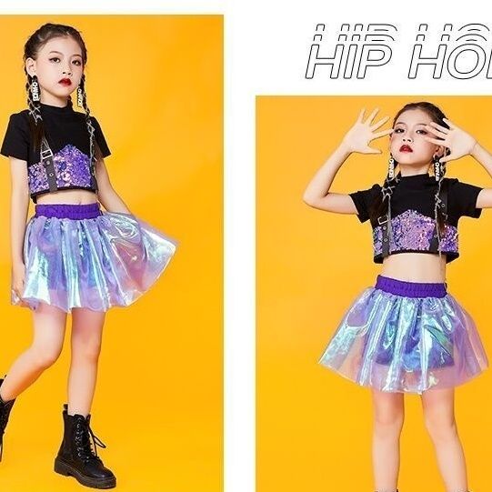 Đầm Biểu Diễn Nhảy Lala Fucking Đính Kim Sa Lấp Lánh Cho Bé Gái