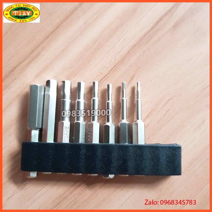 Bộ đầu lục giác đủ cỡ dành cho khoan, máy bắn vít hãng BROPPE