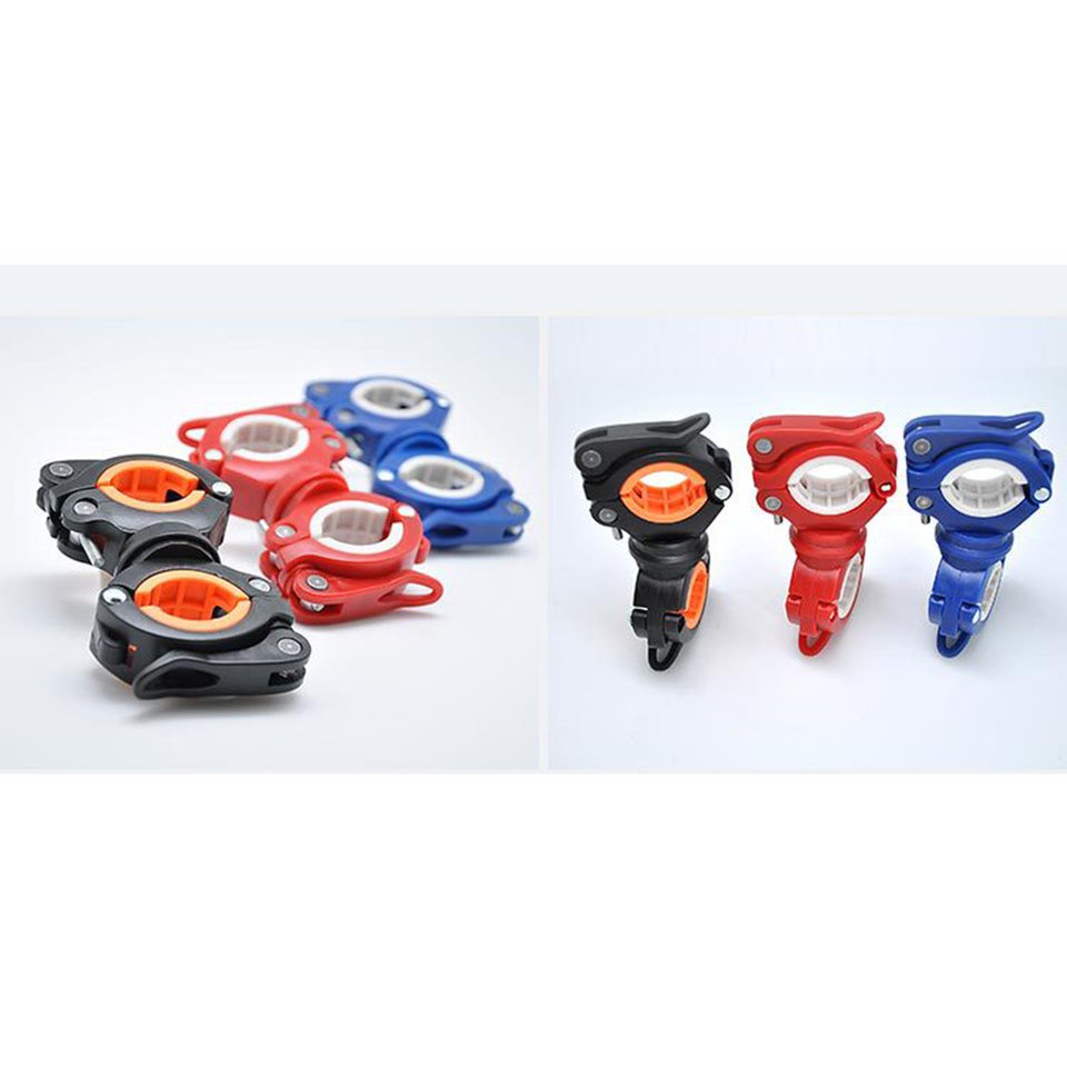 360 ánh sáng Khung xe đạp Đèn pin Kẹp Đèn pha Giá đỡ Xe Kẹp