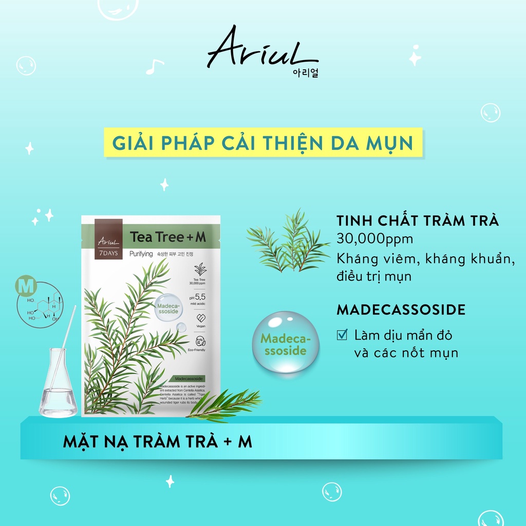 Combo 4 mặt nạ dành cho da mụn Ariul 7 Days Mask 23ml x 4