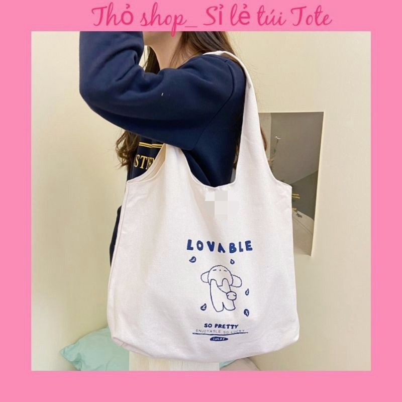 Túi tote vải canvas liền thân LOVABLE