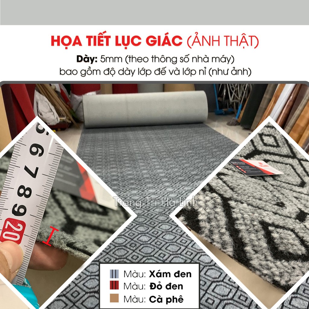 Thảm nỉ trải sàn, văn phòng, hội nghị 5mm