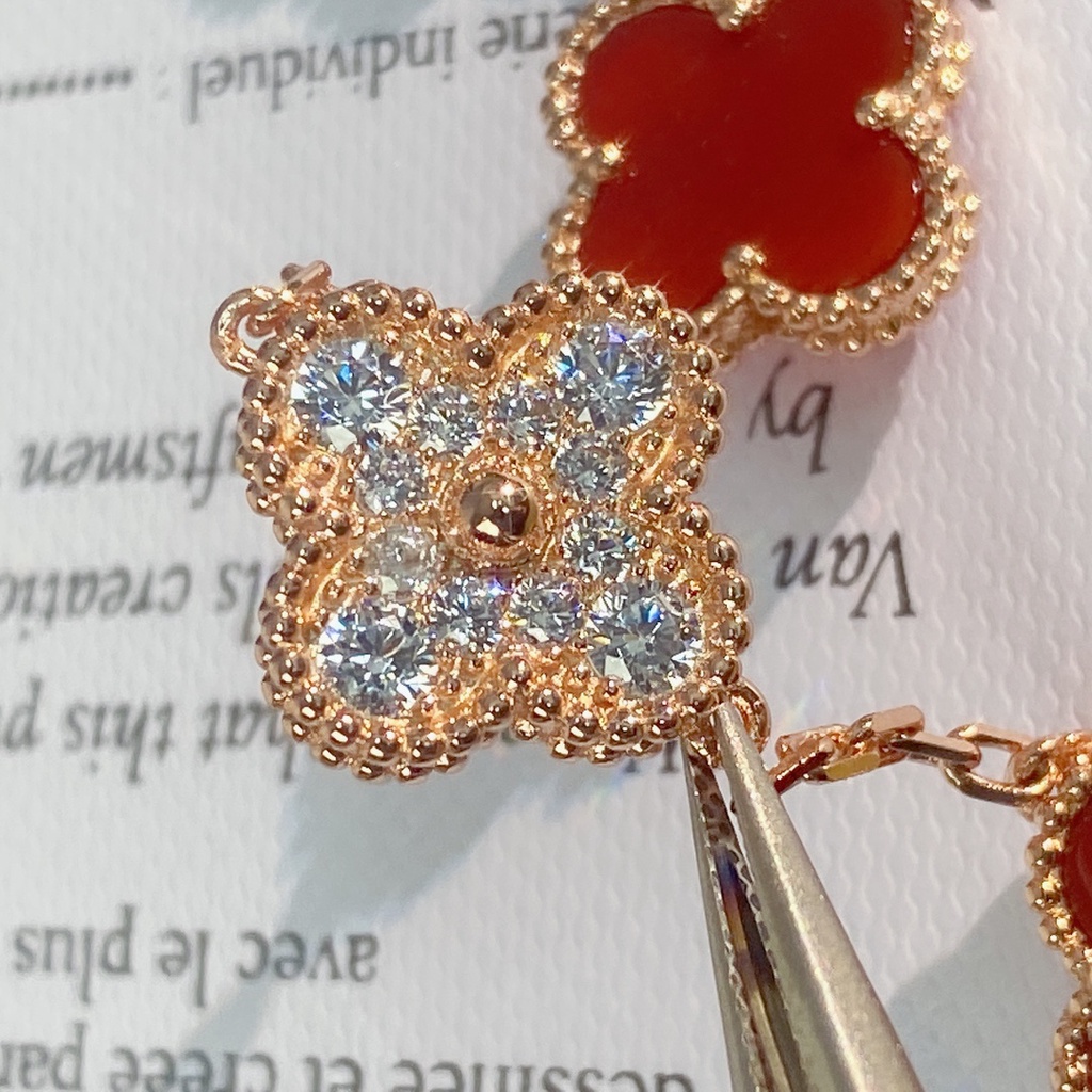 Vòng tay cỏ ba lá 925 vàng hồng Vòng đeo tay nữ