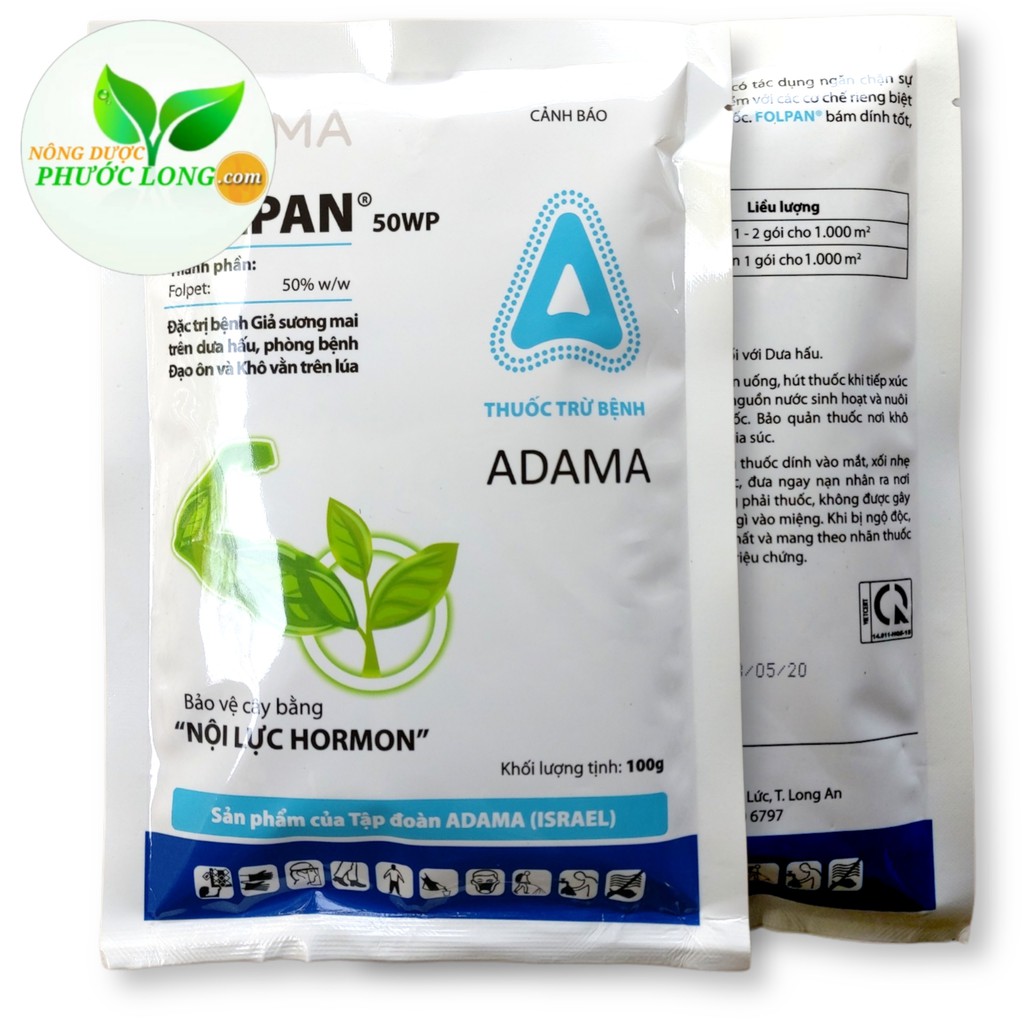 Thuốc Trừ Bệnh FOLPAN 50WP Đặc Trị Bệnh Giả Sương Mai, Bảo Vệ Cây Trồng Bằng Nội Lực Hormon [ISRAEL-ADA]