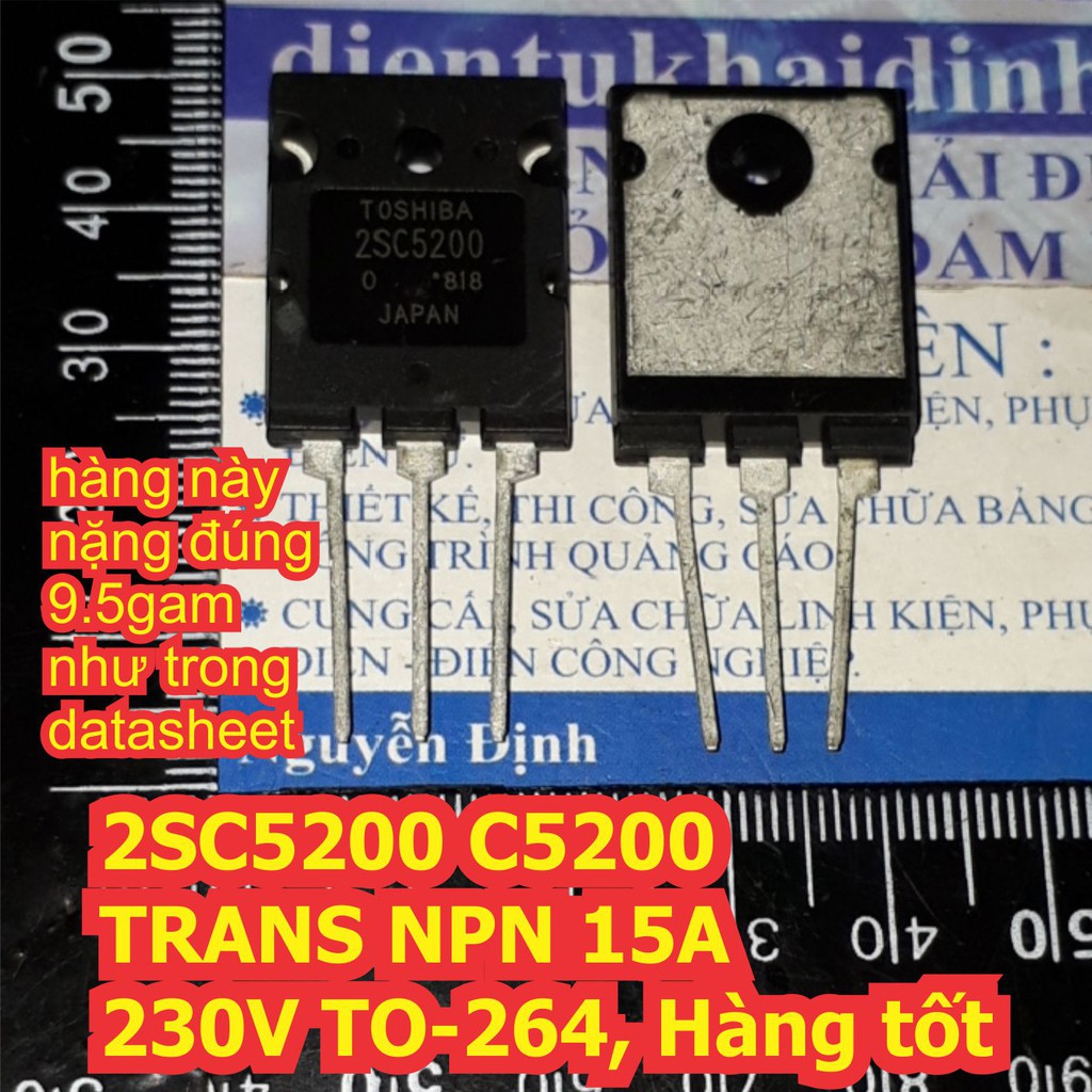 2SC5200 C5200 TRANS NPN 15A 230V TO-264, Hàng tốt kde7396