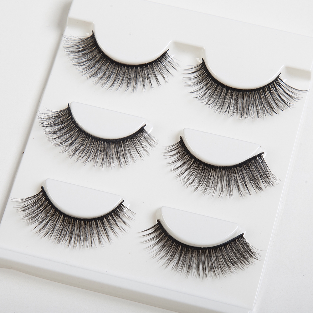 [Hàng mới về] Set 3 cặp lông mi giả mềm mại và dày tự nhiên thời trang cho nữ